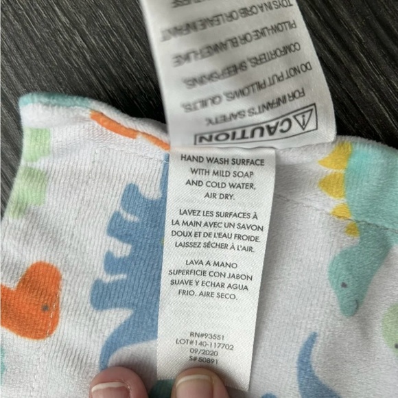 Baby Essentials Dinosaur Triceratops Baby Plush Security Blanket Lovey Toy - Picture 4 of 5